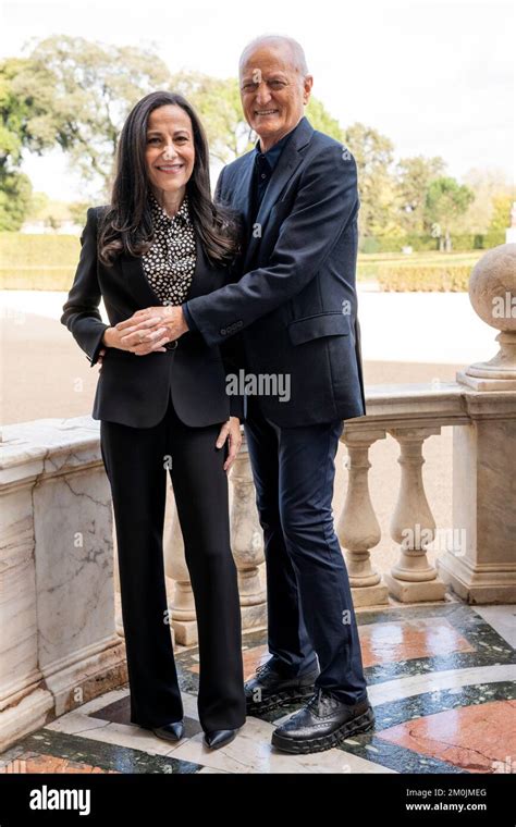 Santo Versace and Francesca De Stefano Versace attend the 